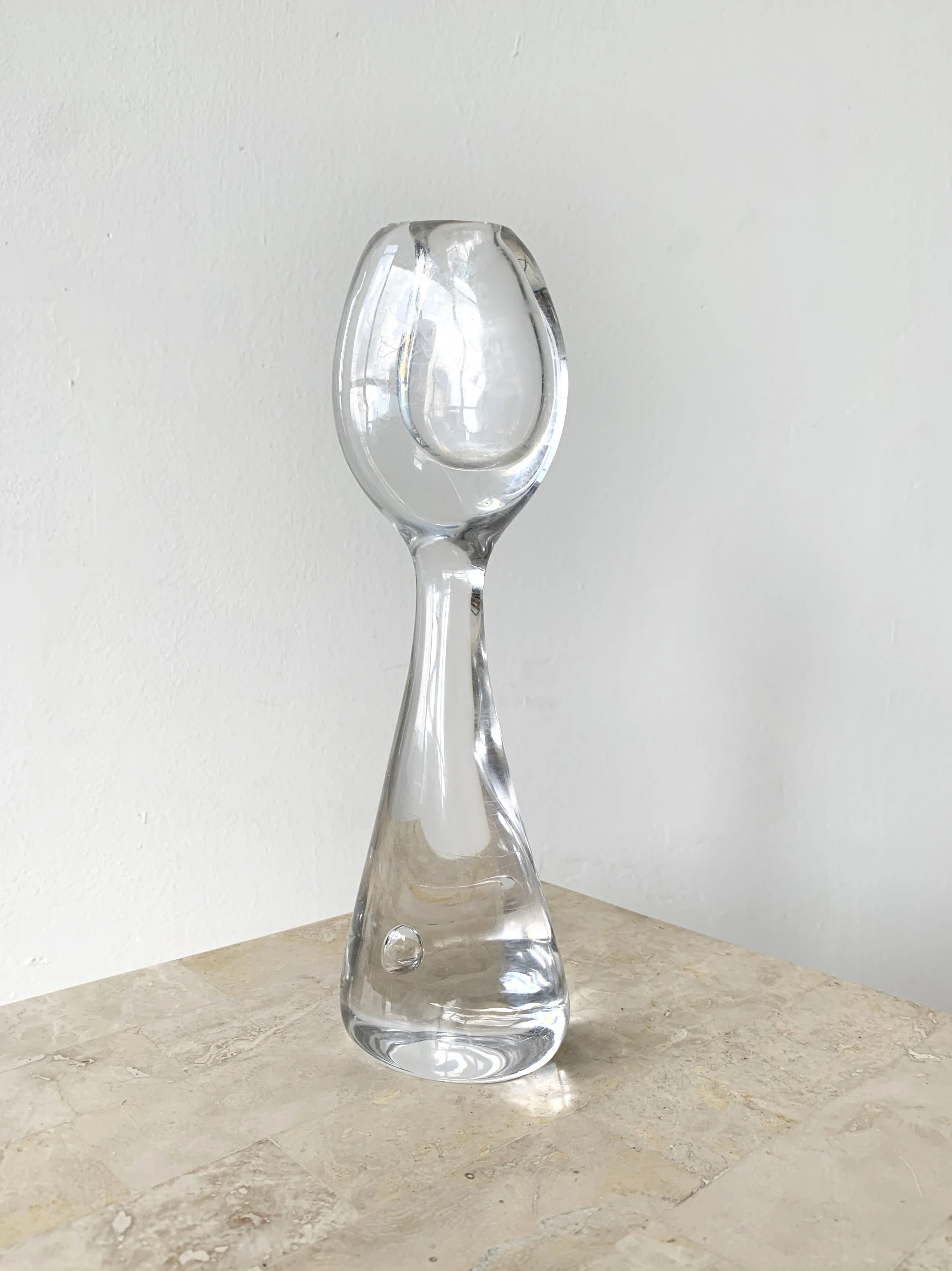 Vintage Kosta Boda Blown Glass Orchid Vase by Vicke Lindstrand